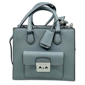 MICHAEL KORS~Bridgette Leather Crossbody~BLUE SAFFIANO MINI SHOULDER BAG